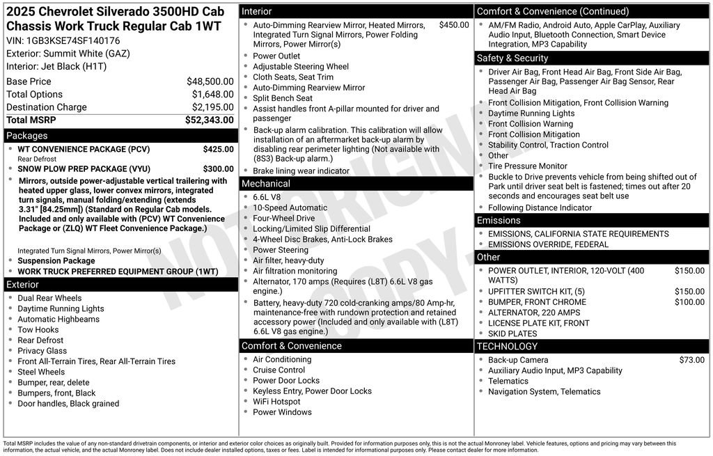 New 2025 Chevrolet Silverado 3500 W/T w/ WT Convenience Package image 2
