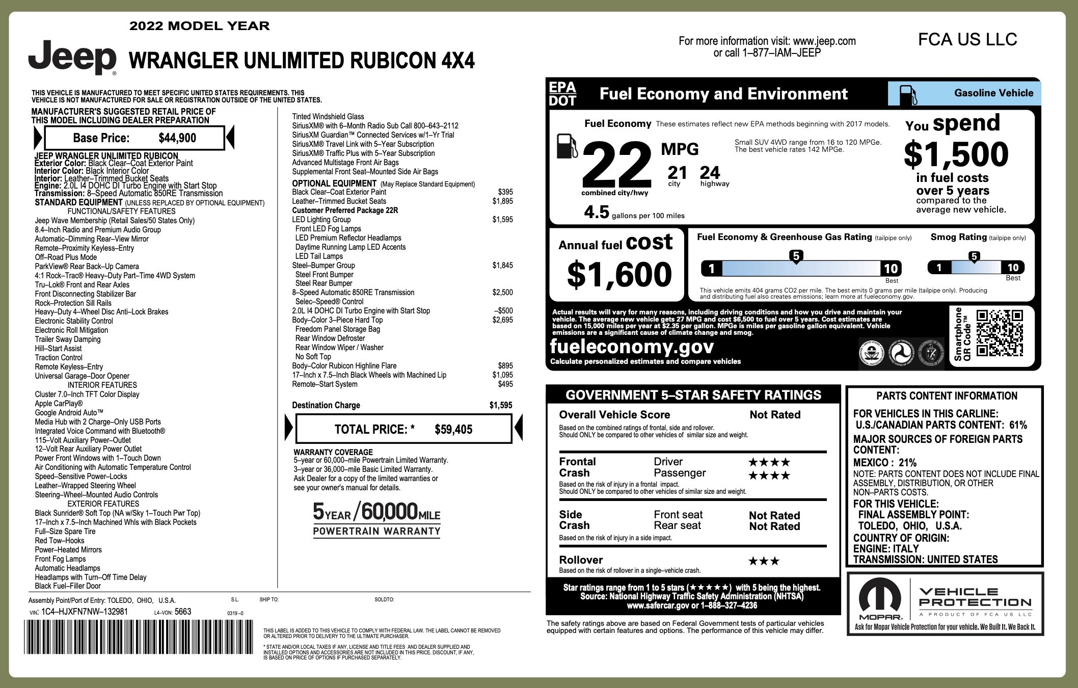 Used 2022 Jeep Wrangler Unlimited Rubicon w/ Steel Bumper Group image 4