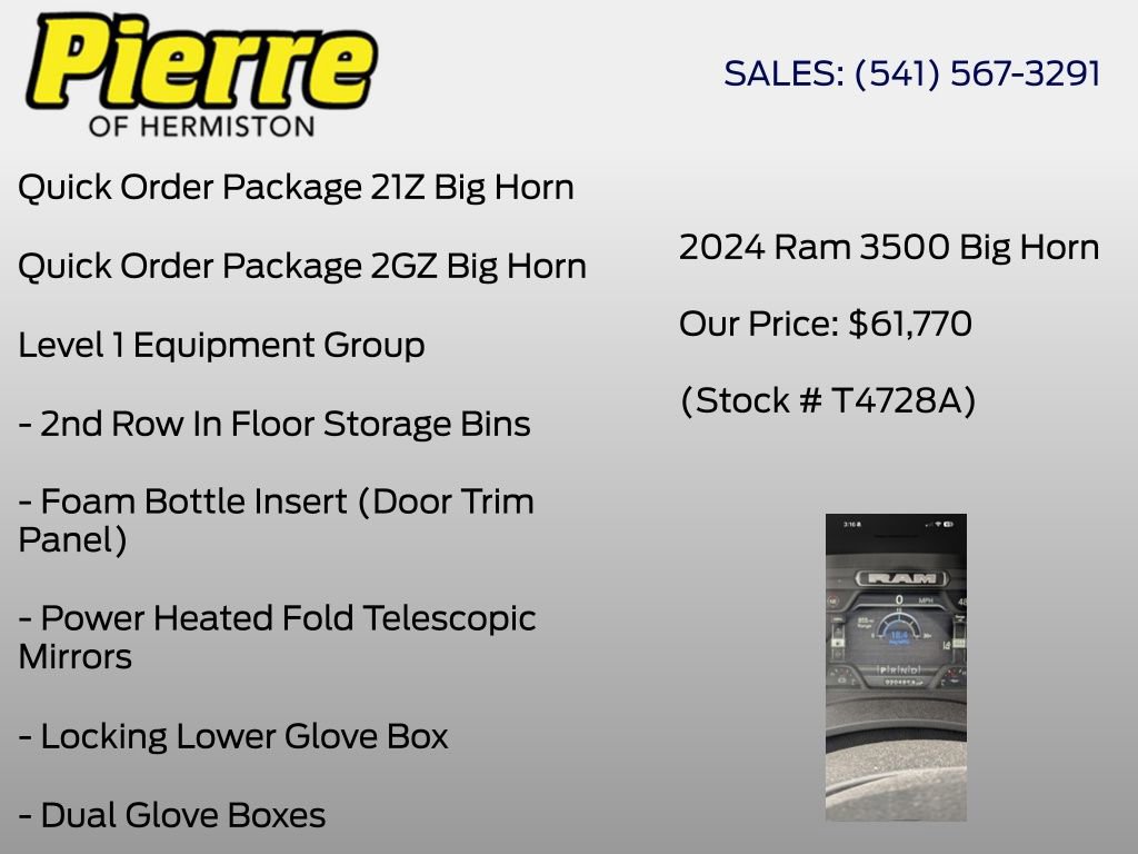 Used 2024 RAM 3500 Big Horn w/ Safety Group image 6