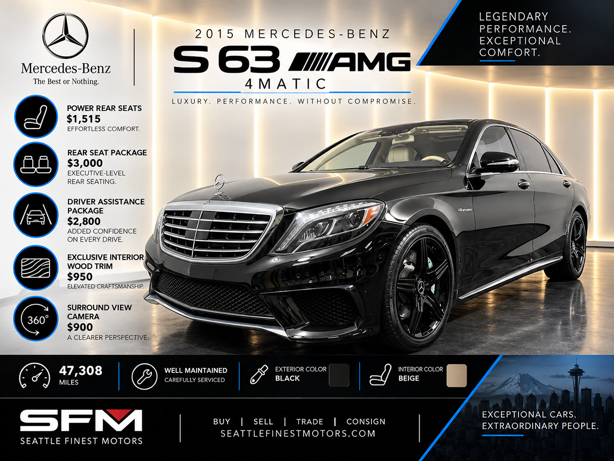 Used 2015 Mercedes-Benz S 63 AMG 4MATIC Sedan image 1