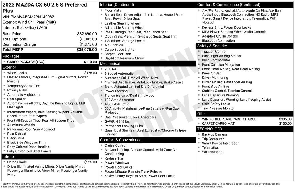 Used 2023 MAZDA CX-50 2.5 S w/ Cargo Package image 5