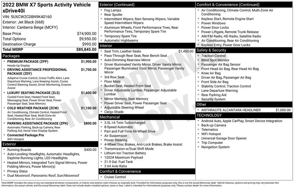 Used 2022 BMW X7 xDrive40i w/ Premium Package AWD/4WD video 2
