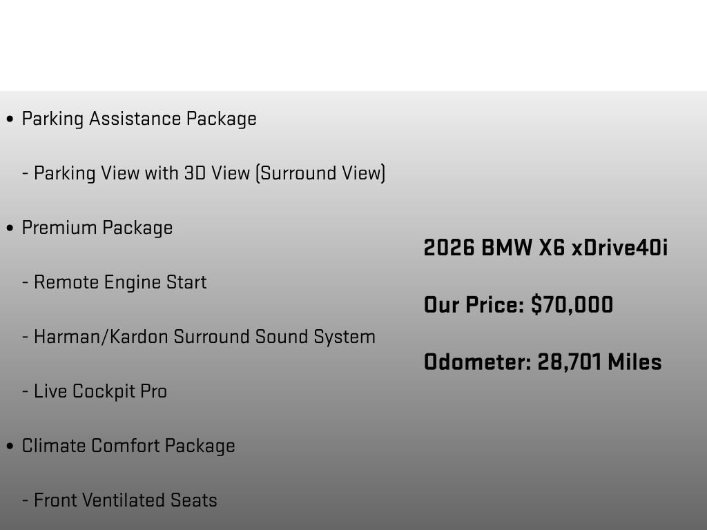 Used 2026 BMW X6 xDrive40i w/ Climate Comfort Package AWD/4WD image 18