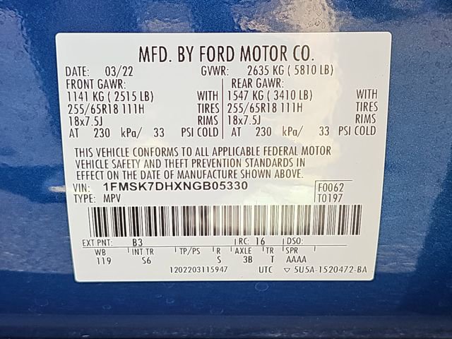 Used 2022 Ford Explorer XLT w/ Equipment Group 202A image 37