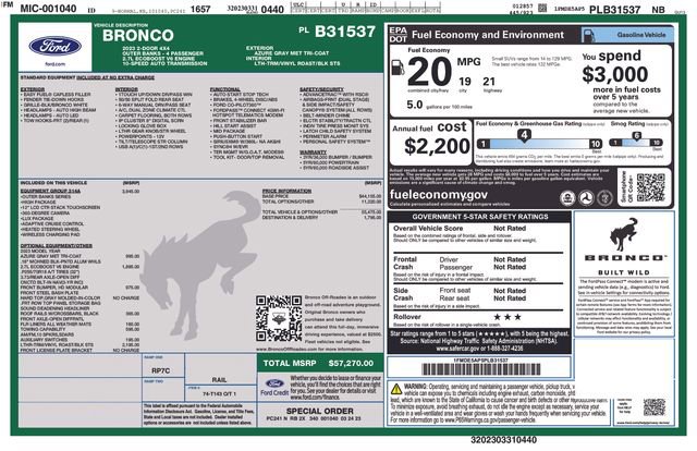 Used 2023 Ford Bronco Outer Banks AWD/4WD image 9