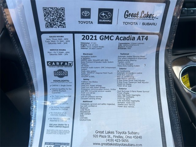 Used 2021 GMC Acadia AT4 w/ Technology Package image 27