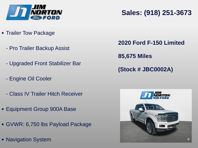 Used 2020 Ford F150 Limited w/ Trailer Tow Package image 8