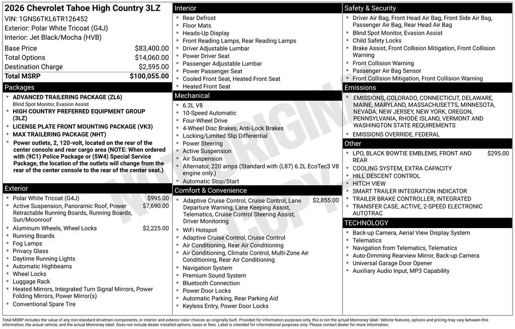 New 2026 Chevrolet Tahoe High Country image 4