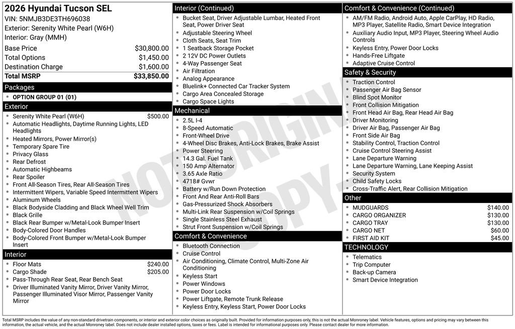 New 2026 Hyundai Tucson SEL image 1
