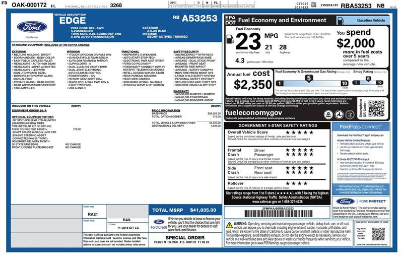 Used 2024 Ford Edge SEL AWD/4WD image 2