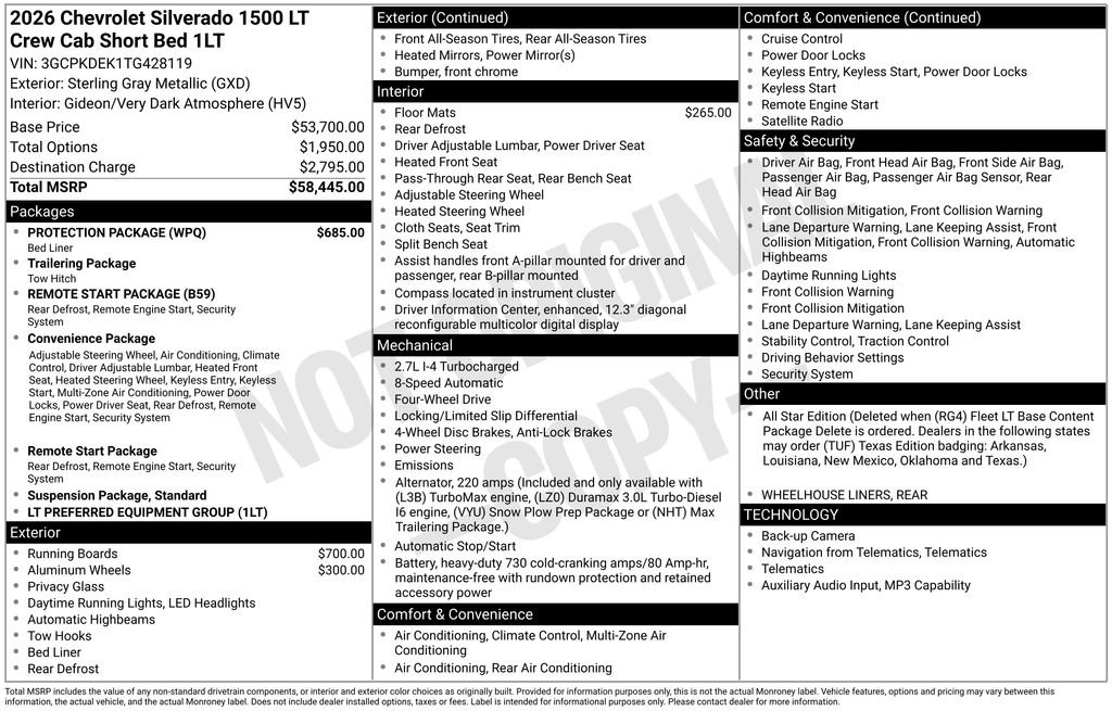 New 2026 Chevrolet Silverado 1500 LT w/ Protection Package AWD/4WD image 33