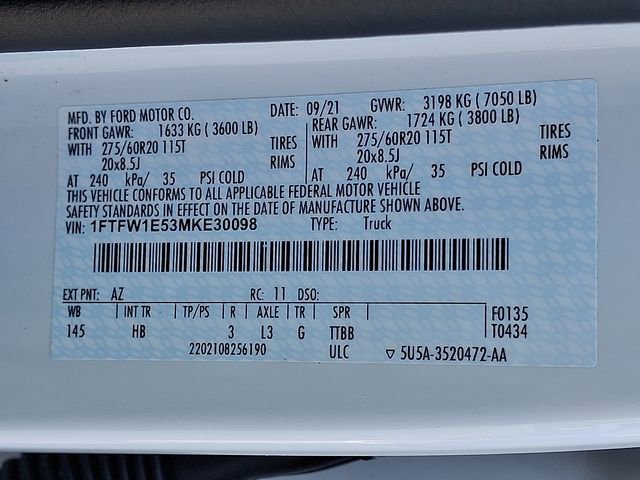 Used 2021 Ford F150 Lariat w/ Equipment Group 502A High AWD/4WD image 29