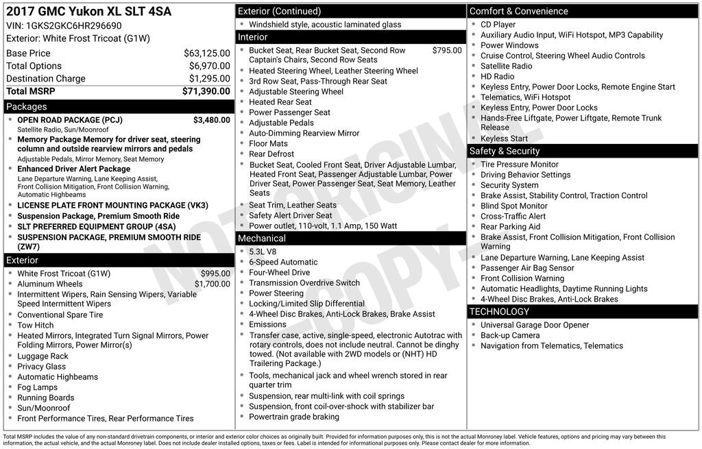 Used 2017 GMC Yukon XL SLT w/ Open Road Package image 3