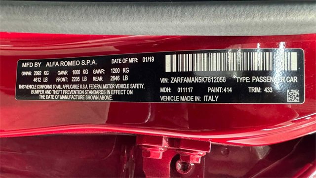 Used 2019 Alfa Romeo Giulia w/ Quick Order Package 22K Sport image 36