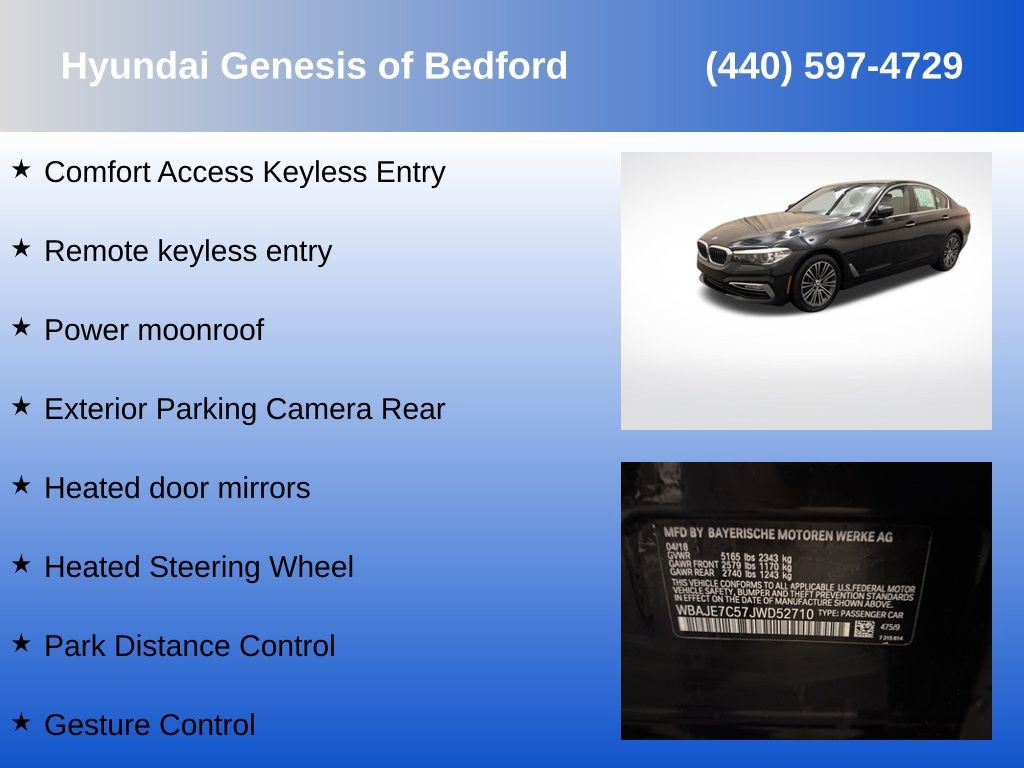 Used 2018 BMW 540i xDrive w/ Premium Package image 14