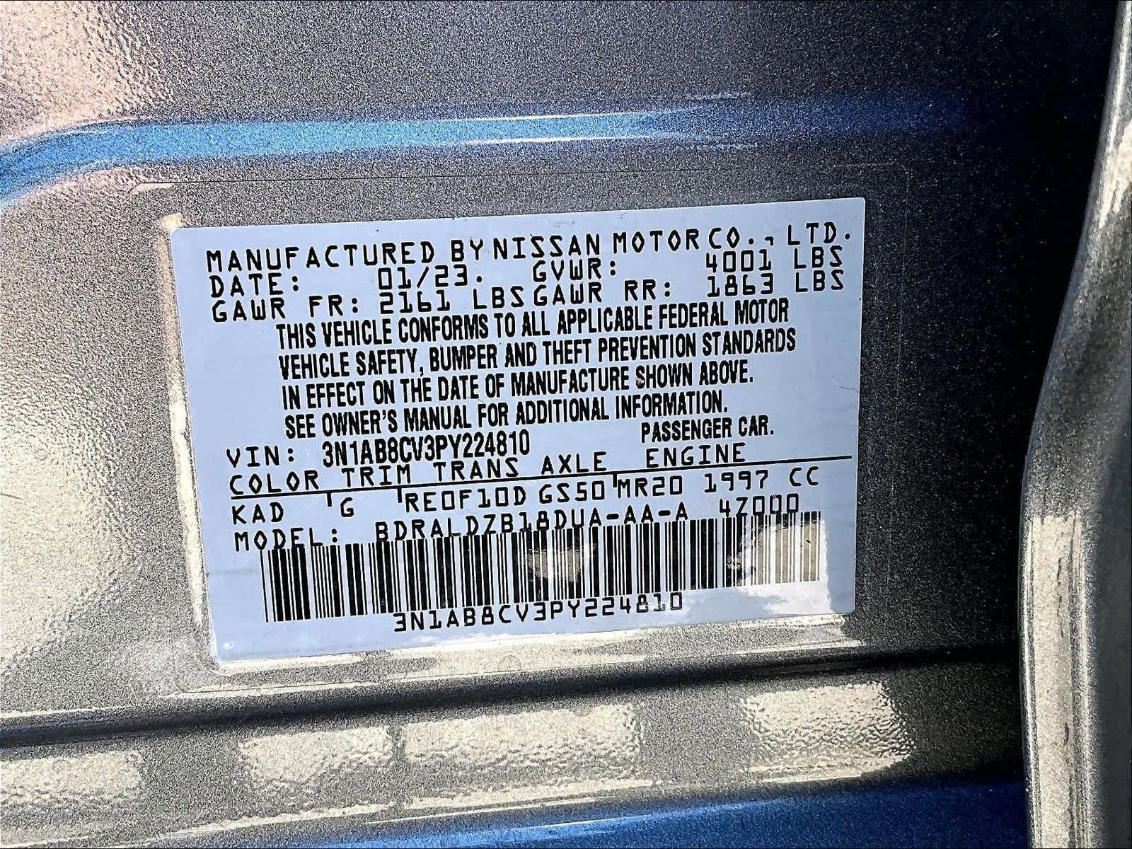 Certified 2023 Nissan Sentra SV w/ Trunk Package FWD image 33