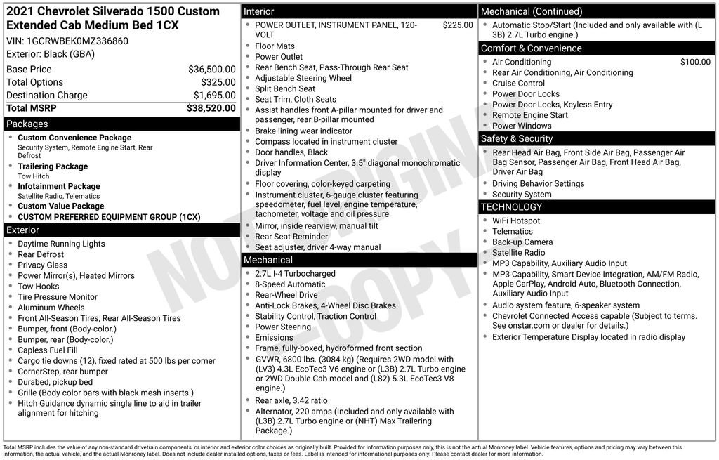 Used 2021 Chevrolet Silverado 1500 Custom RWD image 2