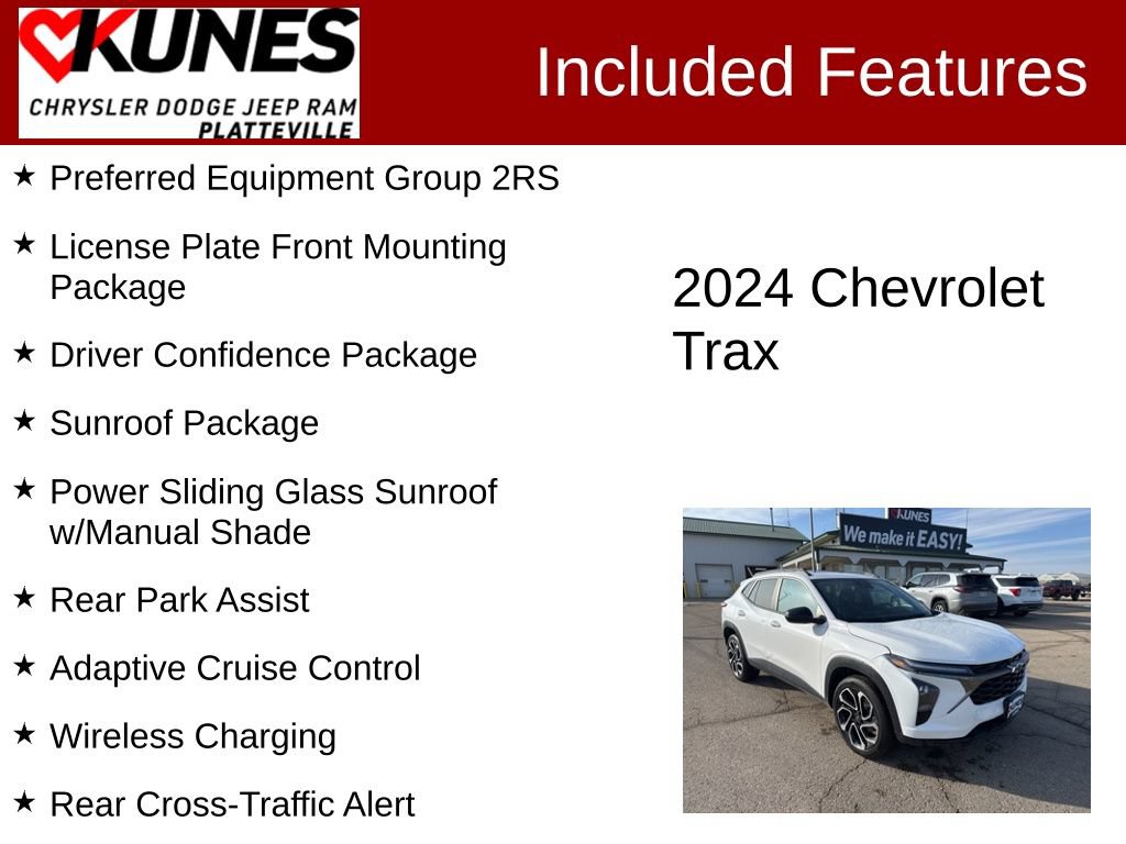 Used 2024 Chevrolet Trax RS w/ Sunroof Package FWD image 2