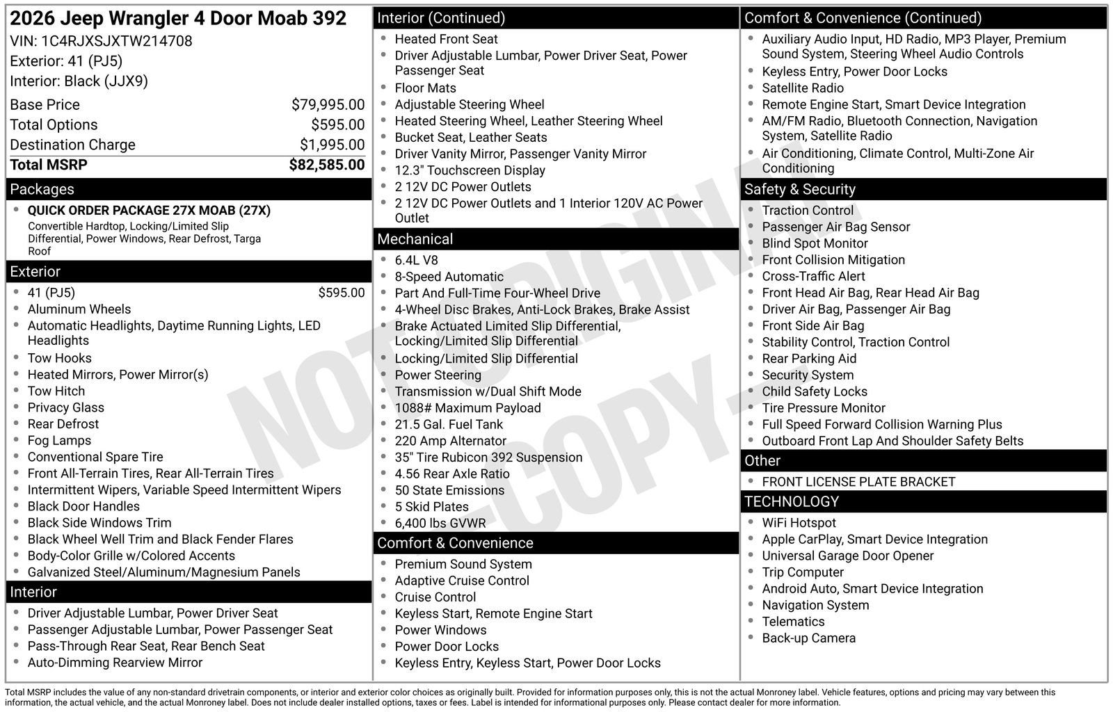 New 2026 Jeep Wrangler Unlimited Rubicon 392 image 24