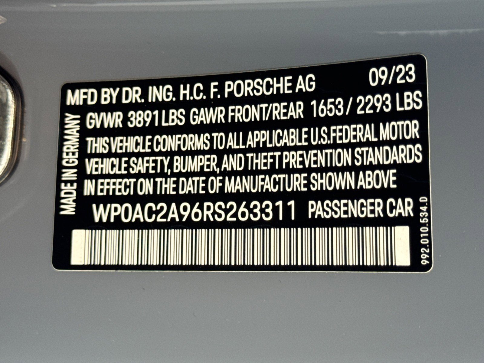Certified 2024 Porsche 911 GT3 RWD image 25