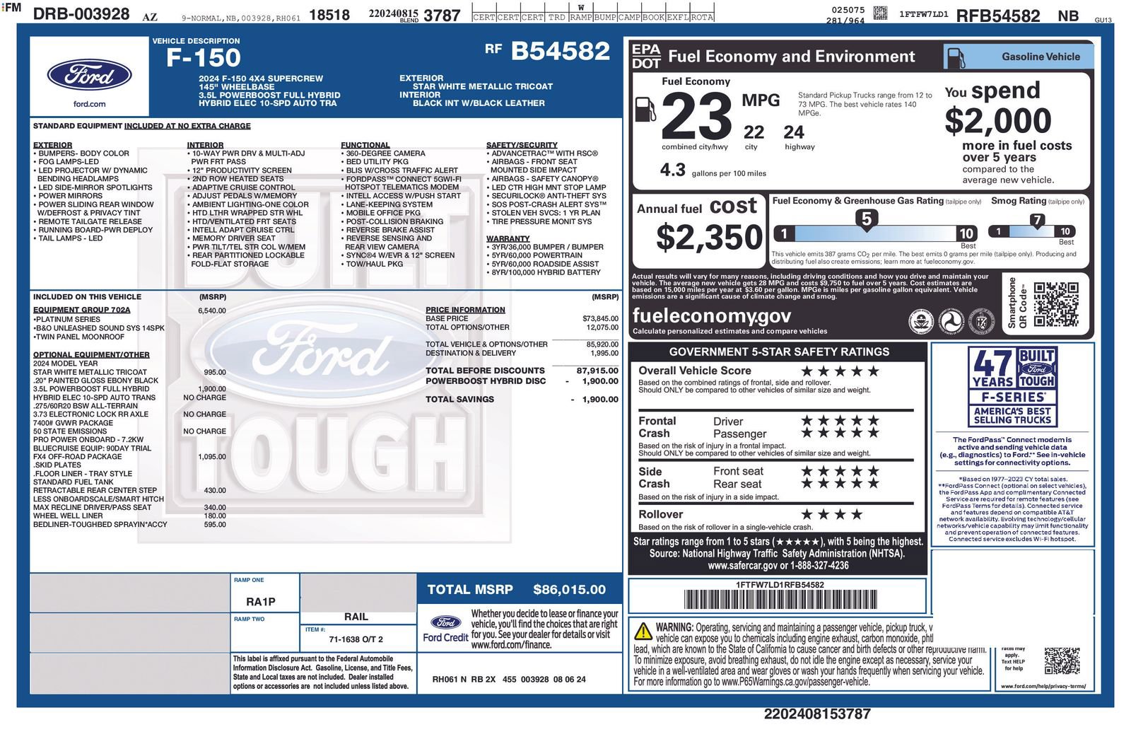 Used 2024 Ford F150 Platinum w/ Equipment Group 702A High AWD/4WD image 10