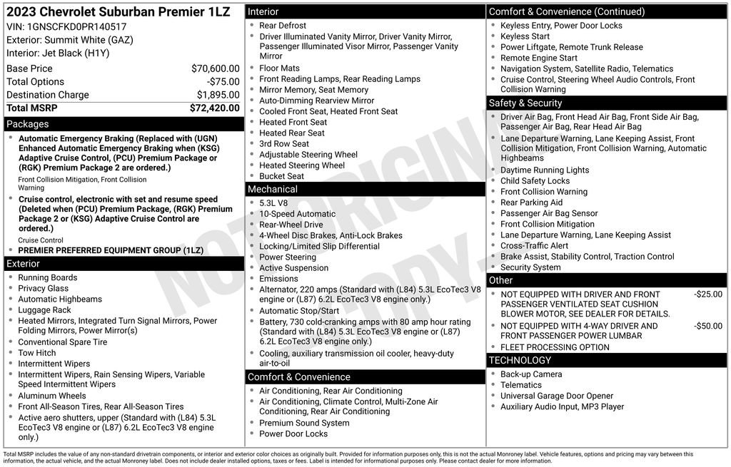Used 2023 Chevrolet Suburban Premier RWD image 39
