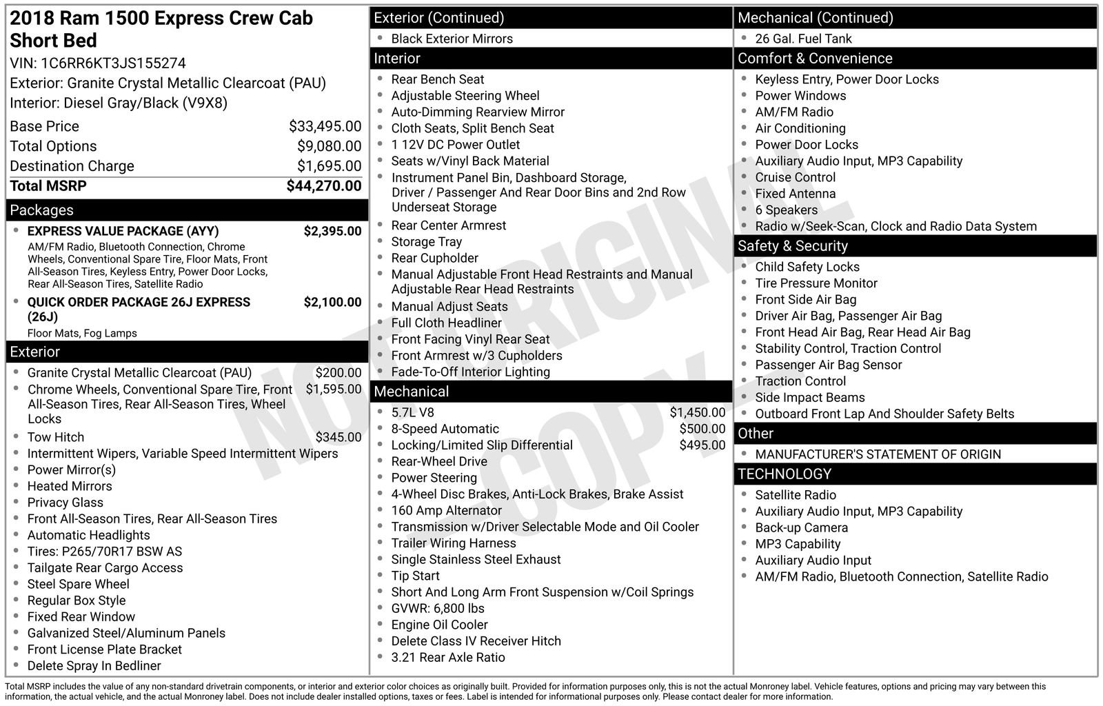 Used 2018 RAM 1500 Express w/ Express Value Package RWD image 9