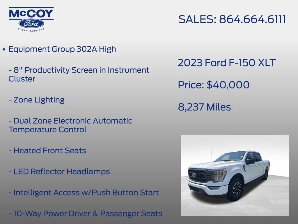 Used 2023 Ford F150 XLT w/ Equipment Group 302A High AWD/4WD image 13