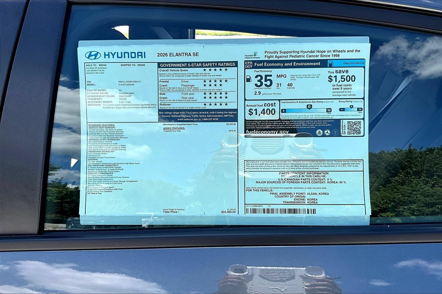 New 2026 Hyundai Elantra SE FWD image 13