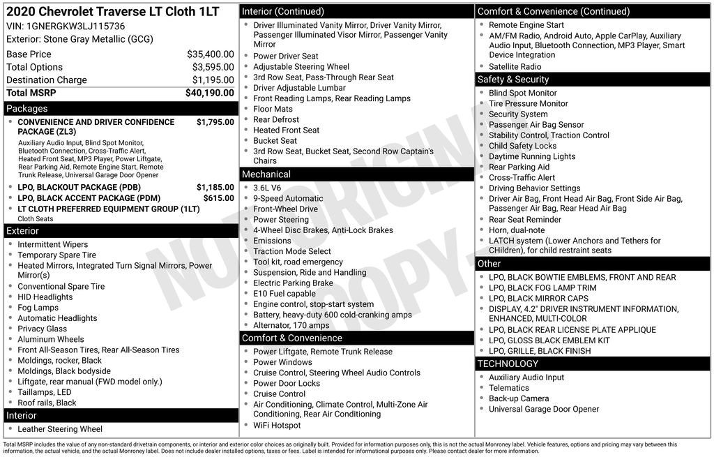 Used 2020 Chevrolet Traverse LT image 12