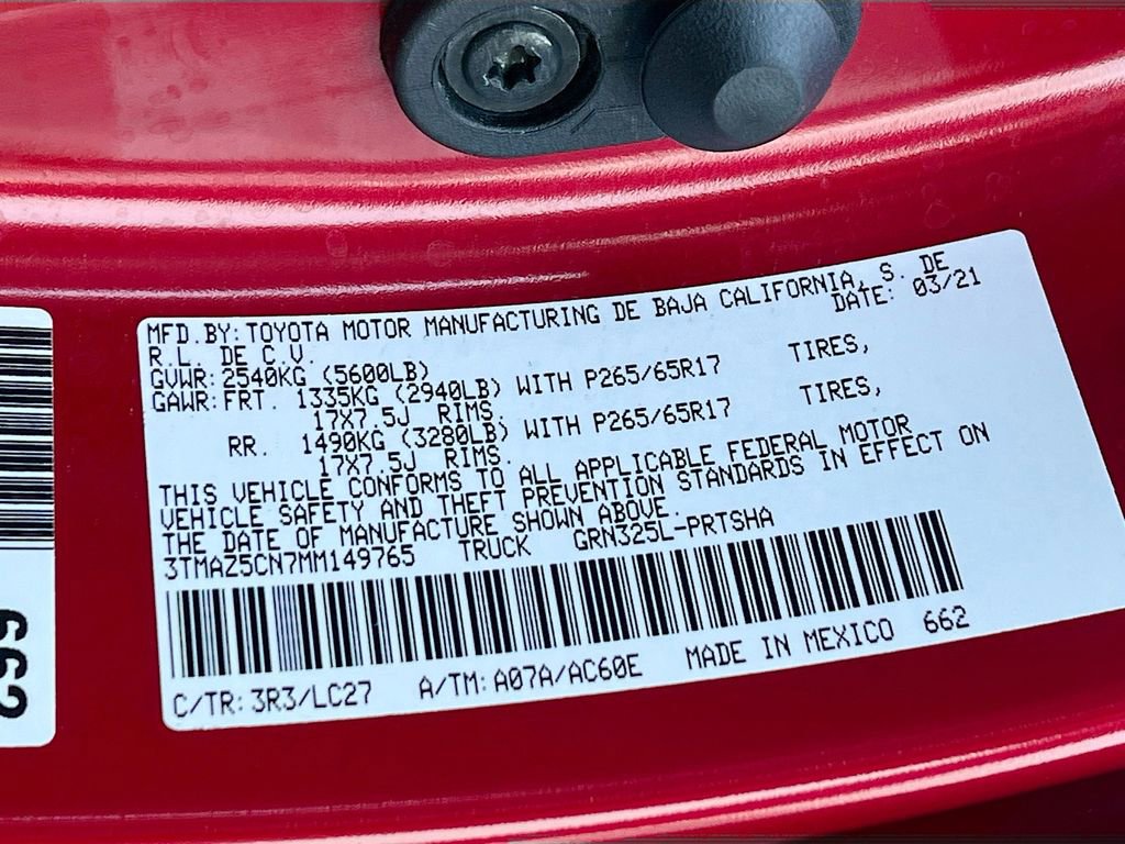 Used 2021 Toyota Tacoma TRD Sport w/ TRD Premium Sport Package image 33