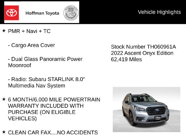 Used 2022 Subaru Ascent Onyx Edition AWD/4WD image 5