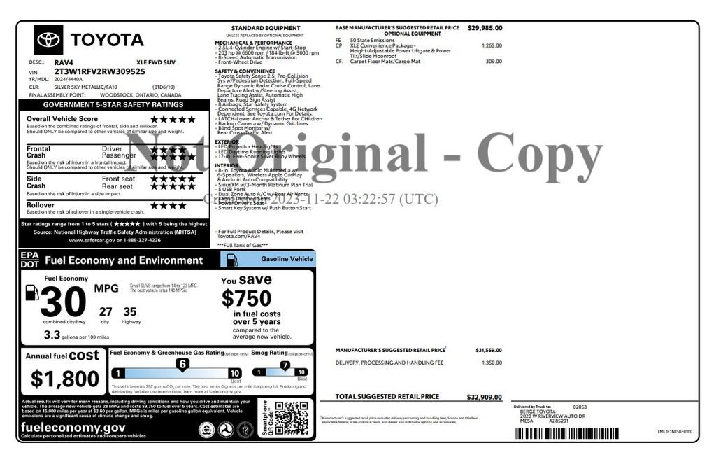 Used 2024 Toyota RAV4 XLE w/ Convenience Package FWD image 4