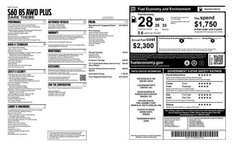 Used 2024 Volvo S60 B5 Plus image 3