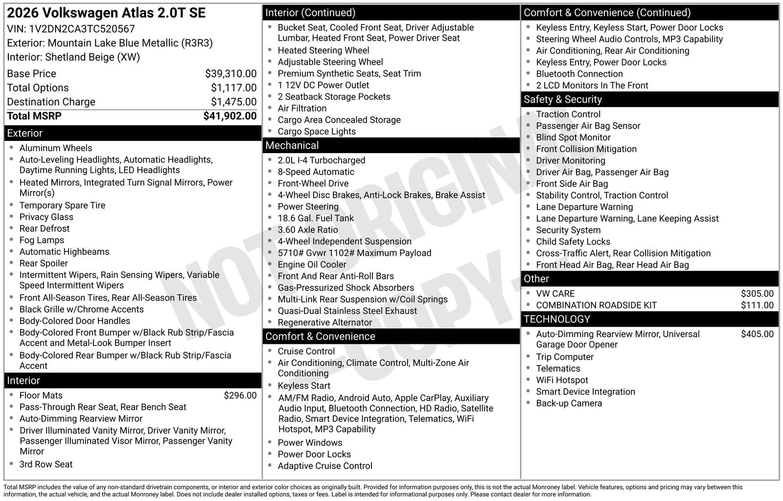 Certified 2026 Volkswagen Atlas SE FWD image 41
