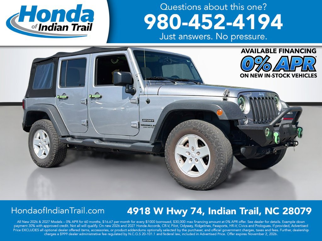 Used 2017 Jeep Wrangler Unlimited Sport w/ Quick Order Package 24S AWD/4WD 360° Tour