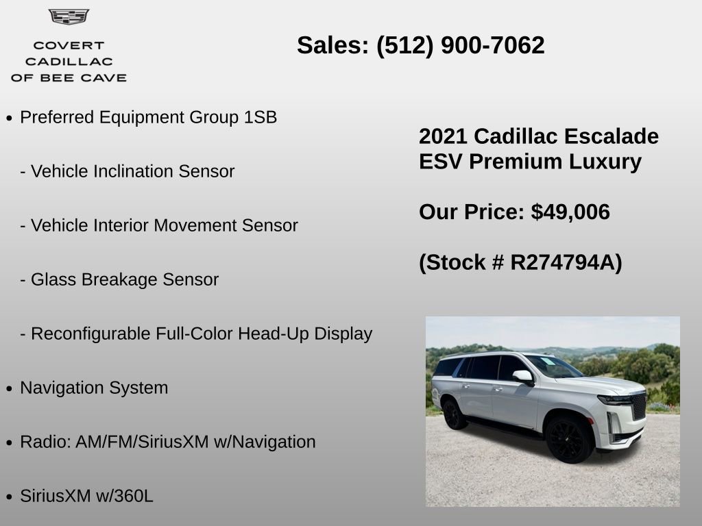 Used 2021 Cadillac Escalade ESV Premium Luxury AWD/4WD image 18