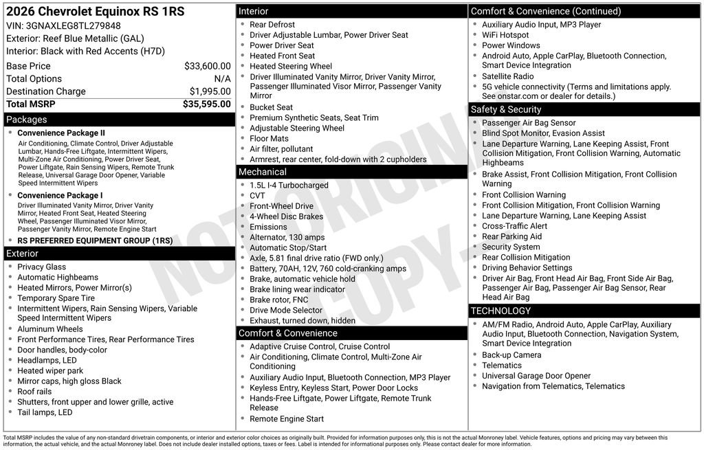 New 2026 Chevrolet Equinox RS image 6