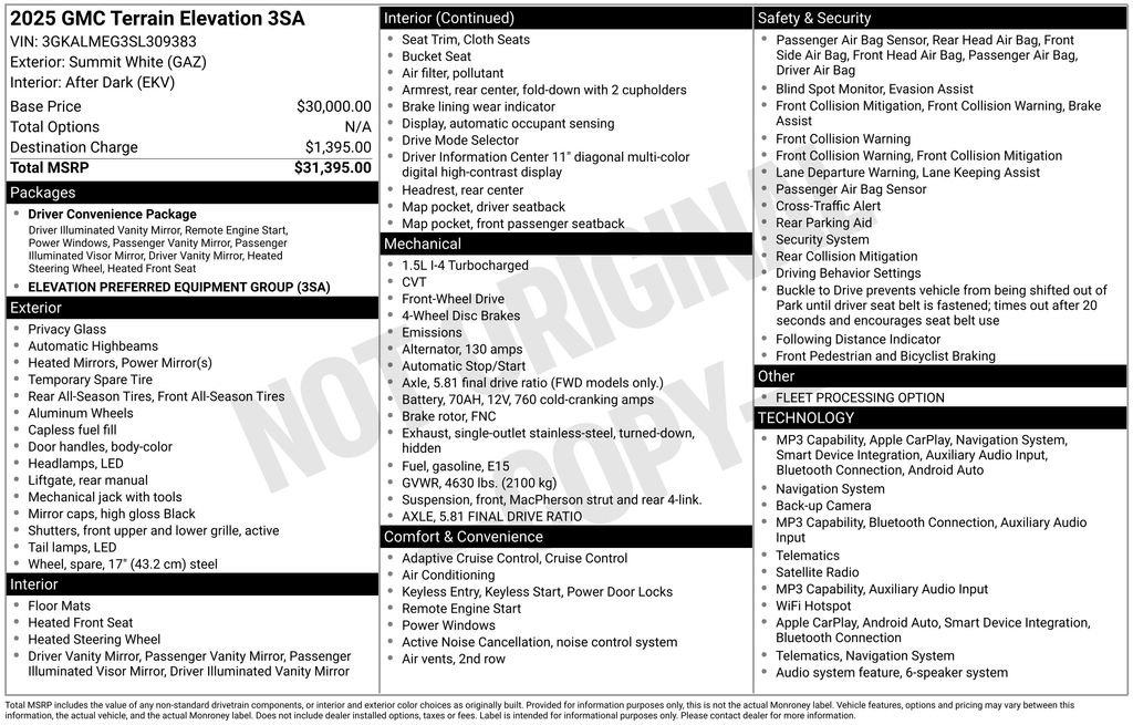 Used 2025 GMC Terrain Elevation FWD image 38