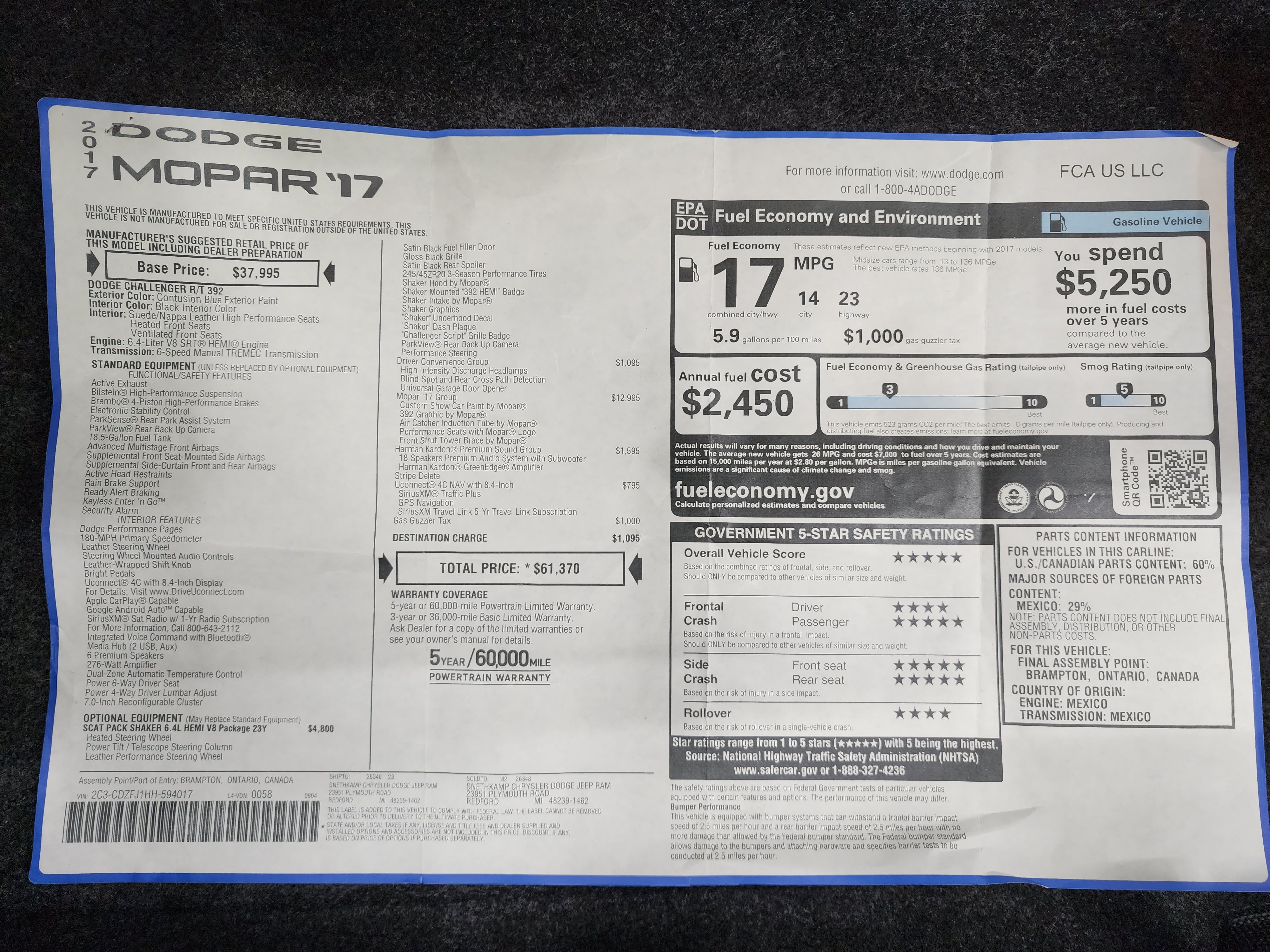 Used 2017 Dodge Challenger R/T Scat Pack RWD image 39