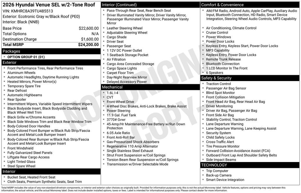 New 2026 Hyundai Venue SEL FWD image 22
