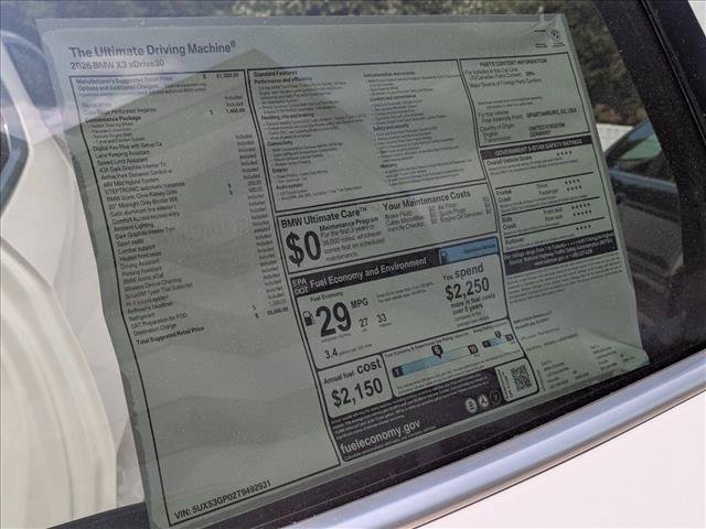 New 2026 BMW X3 xDrive30i w/ Convenience Package AWD/4WD image 19