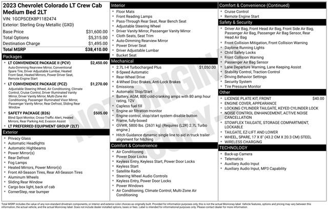 Certified 2023 Chevrolet Colorado LT w/ LT Convenience Package II RWD image 34