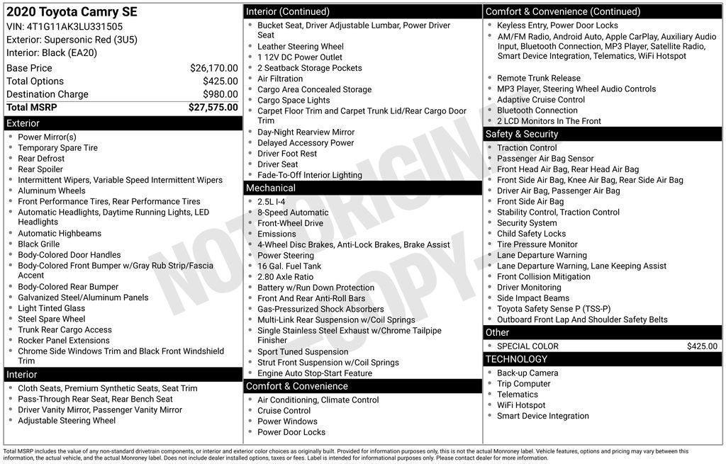 Used 2020 Toyota Camry SE image 47