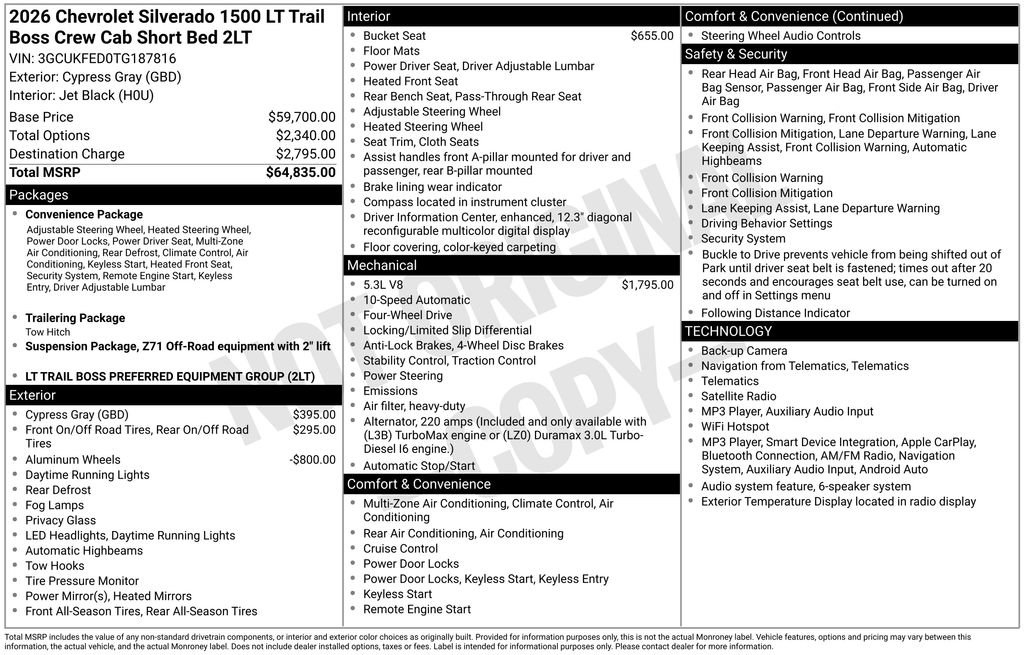 Used 2026 Chevrolet Silverado 1500 LT Trail Boss AWD/4WD image 9