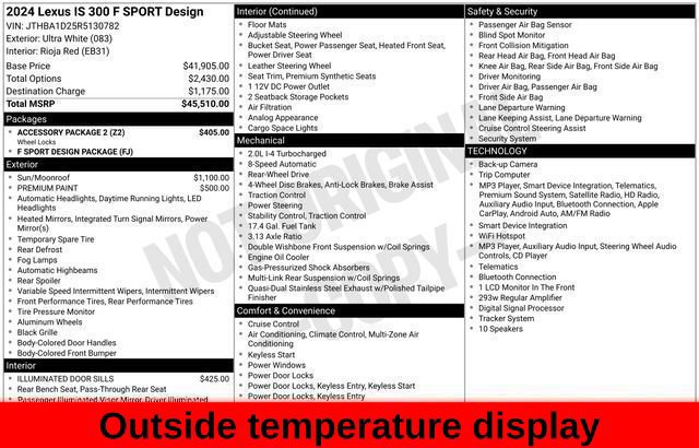 Used 2024 Lexus IS 300 F Sport w/ Accessory Package 2 RWD image 68