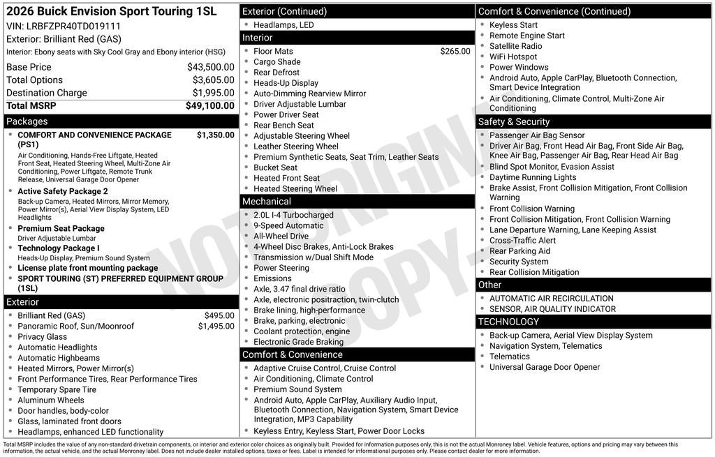 New 2026 Buick Envision Sport Touring AWD/4WD image 33