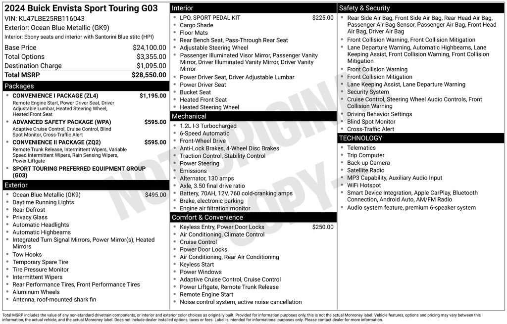 Used 2024 Buick Envista Sport Touring w/ Convenience I Package FWD image 32