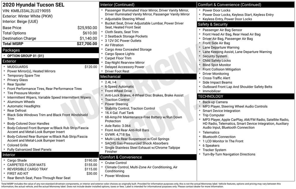 Used 2020 Hyundai Tucson SEL FWD image 6