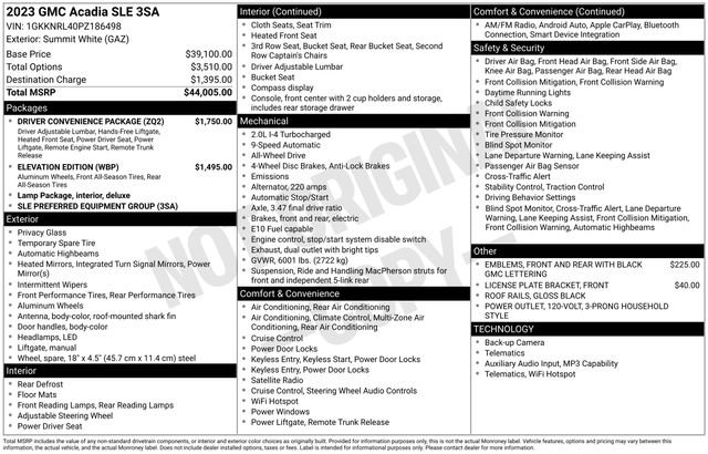 Used 2023 GMC Acadia SLE w/ Driver Convenience Package AWD/4WD image 20